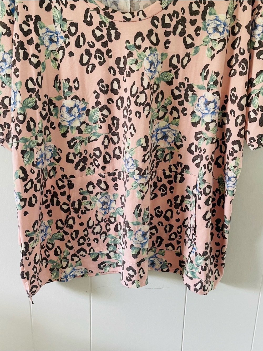 Sew In Love Pink Floral & Leopard Scoop Neck Tee - Picture 3 of 10